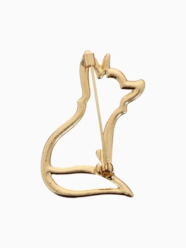 Брошь &laquo;Лиса&raquo;, сидящая, цвет золото