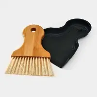 Щетка с совком "Meli", бамбуковая ручка, цвет черный 18х14 см Щетка с совком "Meli", бамбуковая ручка, цвет черный 18х14 см