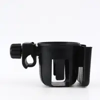 Подстаканник с держателем телефона для коляски, черный, Крошка Я