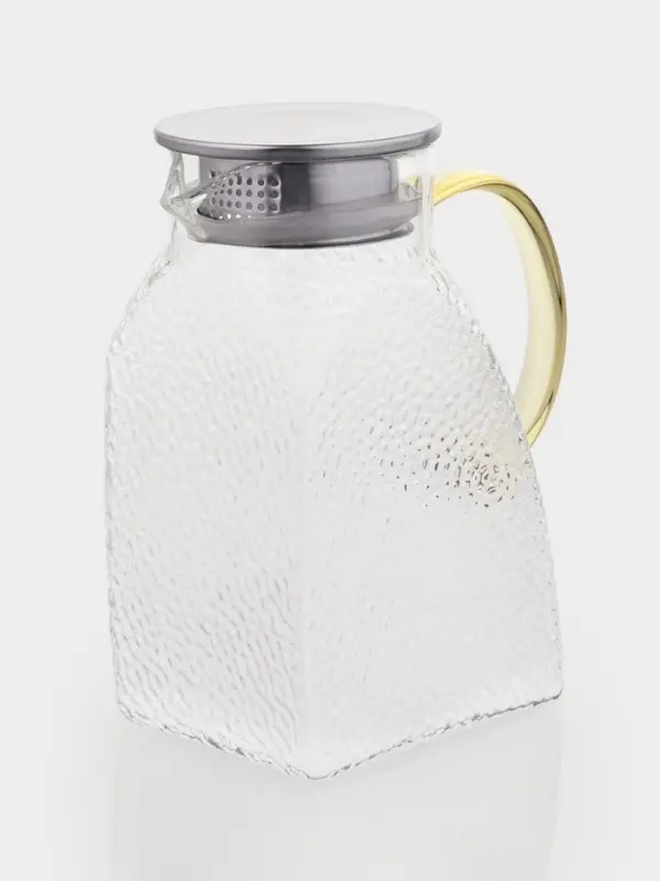 Кувшин для воды Magistro &laquo;Сара&raquo;, 1.3 л, 16.9&times;19.5 см, с металлической крышкой, стекло, прозрачный