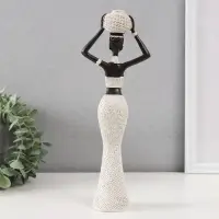 Сувенир полистоун "Африканка с плетёным круглым кувшином" белый 10х6х28 см Сувенир полистоун "Африканка с плетёным круглым кувшином" белый 10х6х28 см