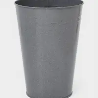 Вазон без ручек, 7 л, h=30 см, нержавеющая сталь, графитовый