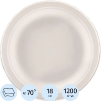 Тарелка одноразовая биоразлагаемая D=180 мм, 1200шт/кор