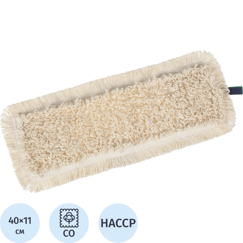 Насадка МОП Luscan 40x11см х/б тафтинг карман/ухо бежевая