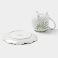 Чайная пара WY Bloomware, 2 предмета; чашка 220 мл, блюдце 15 см, фарфор, белая, зелёная