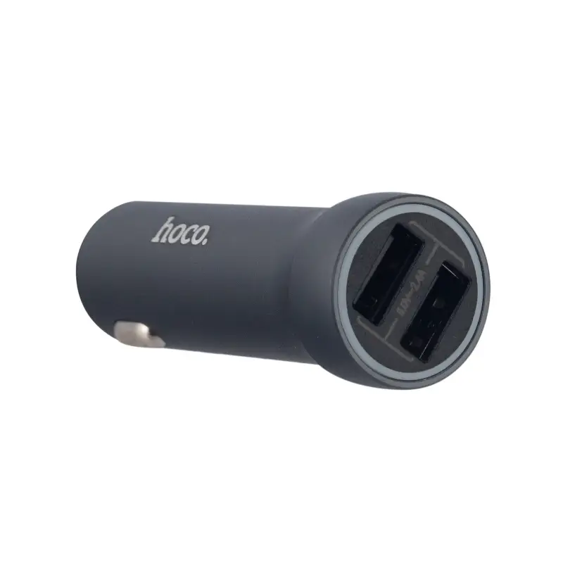 Переходник автомобильного зарядного устройства на 2 USB 3.1A Z54 HOCO серый