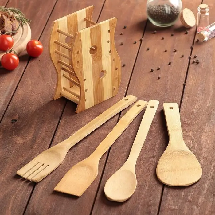 Набор кухонных принадлежностей, 4 предмета, на подставке Набор кухонных принадлежностей, 4 предмета, на подставке