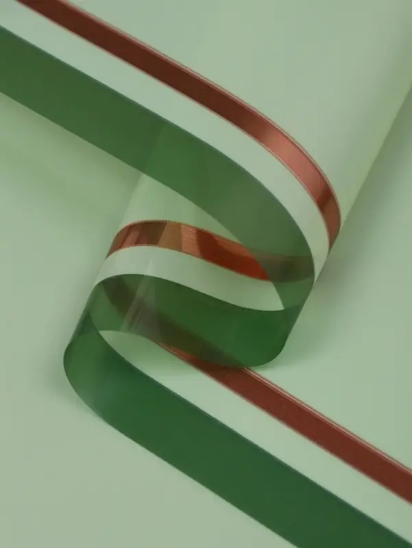 Плёнка для цветов &laquo;Двойная кайма&raquo;, лаймовый сок, 57&times;57&plusmn;2 см