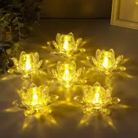 Светодиодная свеча LED - ночник RISALUX &laquo;В лотосе&raquo;, 3&times;LR1130, прозрачный, 10.5&times;10.5&times;4.5 см