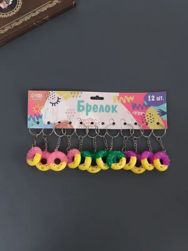 Брелок резина  Брелок резина "Весёлый пончик" МИКС 3,5х3,5 см