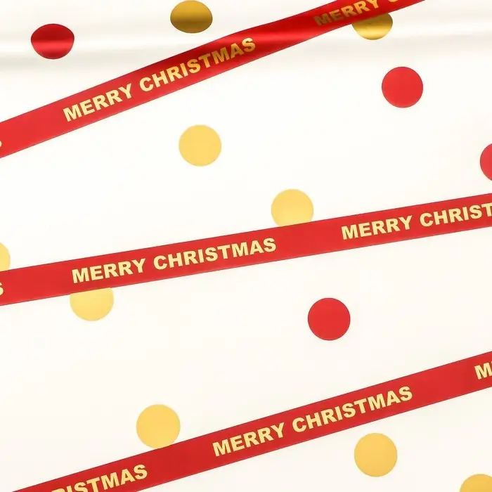 Пленка упаковочная новогодняя для цветов, 56.5×58 см, красная