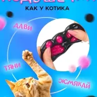 Сквиш антистресс - игрушка &laquo;Мяк-жмяк. Лапка&raquo;, чёрный