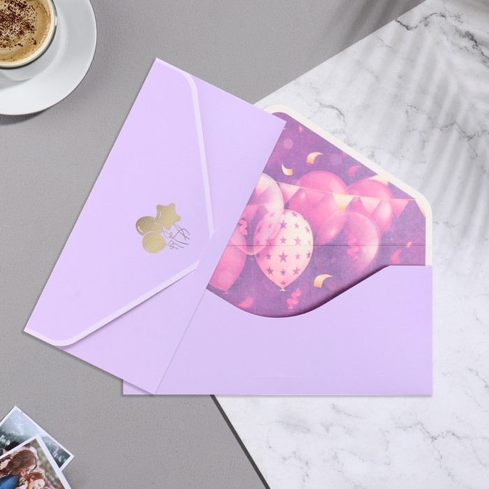 Конверт для денег Конверт для денег "Универсальный" шарики, бархат, тиснение, 19х9 см