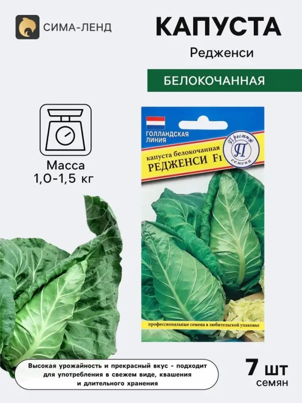 Семена Капуста белокочанная &laquo;Редженси&raquo;, F1, 7 шт., &laquo;Престиж семена&raquo;