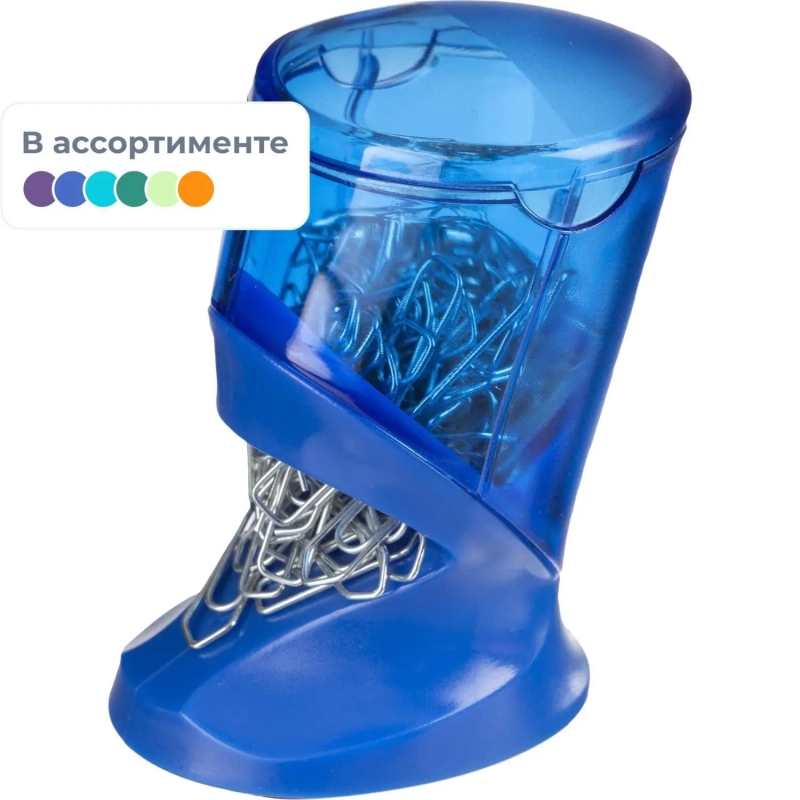 Скрепочница магнитная башня 200109, цвет ассорти