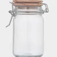 Банка для сыпучих &laquo;Эко&raquo;, 250 мл, 9&times;6.5&times;12 см, с бугельным замком, бамбуковая крышка, стекло, прозрачная