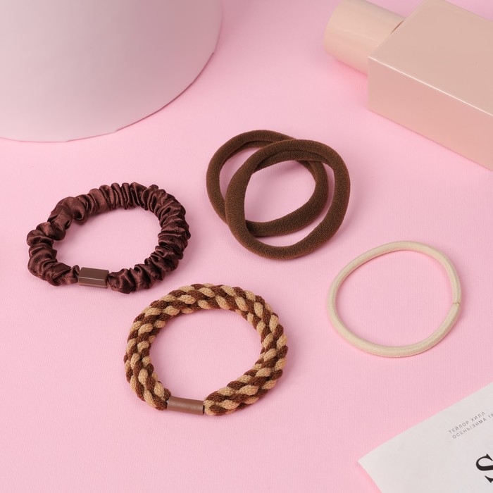 Резинка для волос Резинка для волос "Жанет" (набор 5 шт) жатка штрихи, 5 см