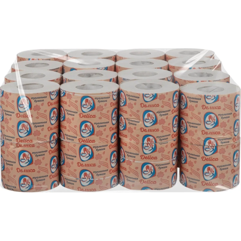 Бумага туалетная Delica 1 слой 36 метров на втулке 32 рул/уп