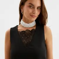 Чокер-бусы многослойный &laquo;Жемчужная императрица&raquo;, 12 рядов, №6, L=30 см+10 см, белый в серебре