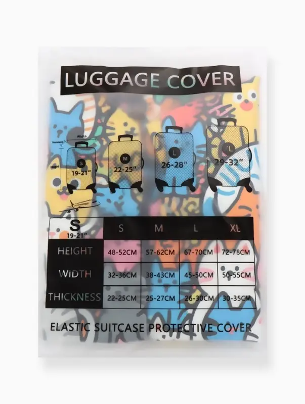 Чехол для чемодана &laquo;Котики&raquo;, 20", разноцветный