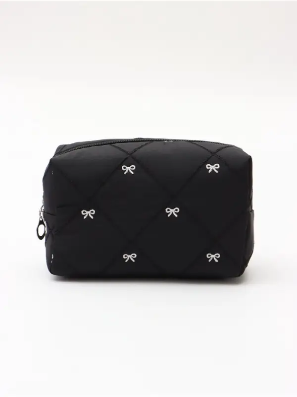 Косметичка кирпичик бантики, 19*8*10, черный