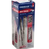 Ручка шариковая масляная Pensan My-Tech, узел-игла 0.7 мм, чернила красные