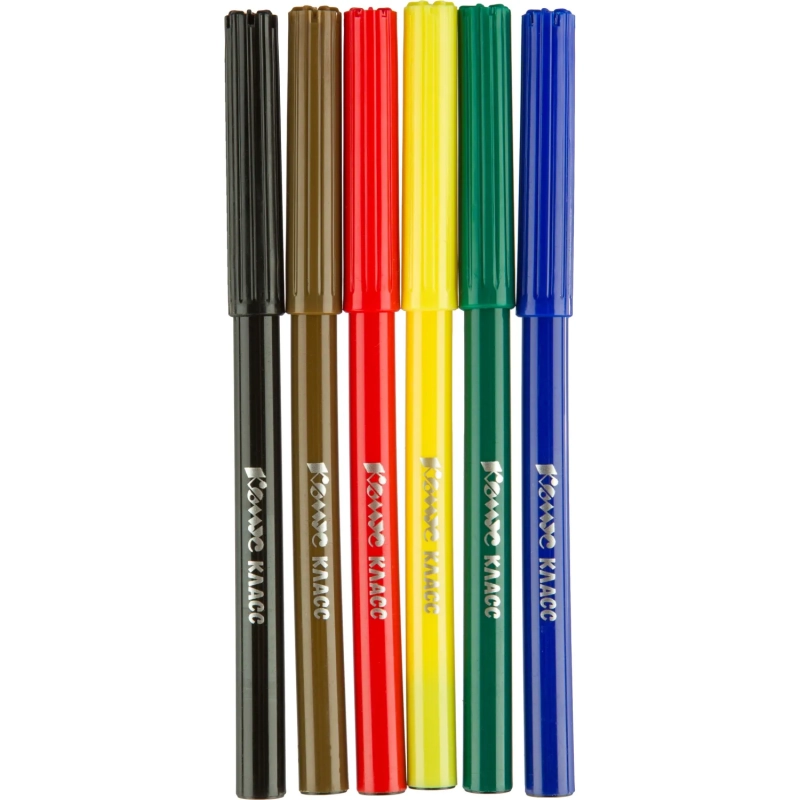 Фломастеры Комус Класс ColorPics набор 6 цв.,вентилир.,смыв., блист. упак