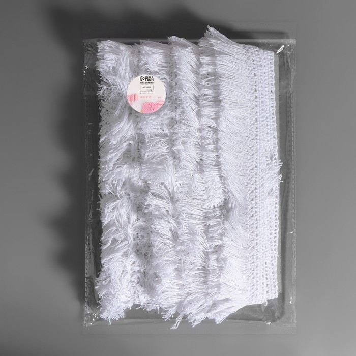 Тесьма декоративная «Бахрома», 35 мм, 10 ± 1 м, цвет белый Тесьма декоративная «Бахрома», 35 мм, 10 ± 1 м, цвет белый