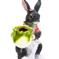 Фигурное кашпо 31 х 18 х 17 см "Зайчик с капустой"