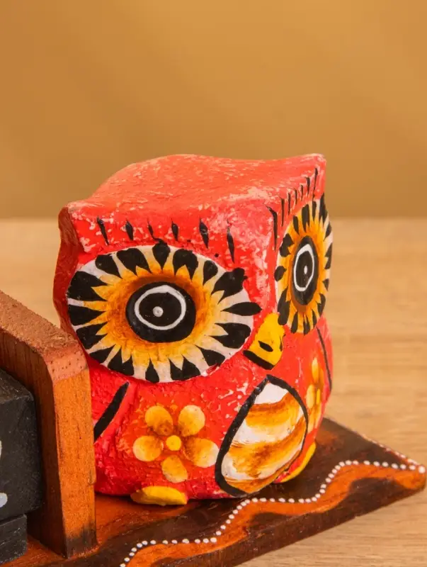 Вечный календарь настольный &laquo;Розовая сова&raquo;, 15&times;6&times;7 см, дерево