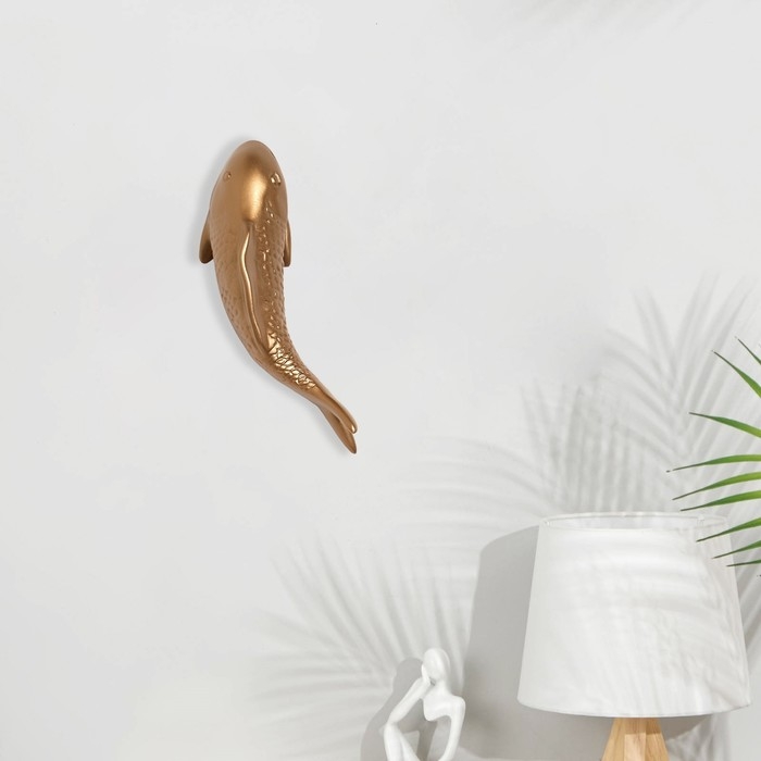 Декор настенный, Декор настенный, "Рыбка" 16 x 5 см, золото, левый