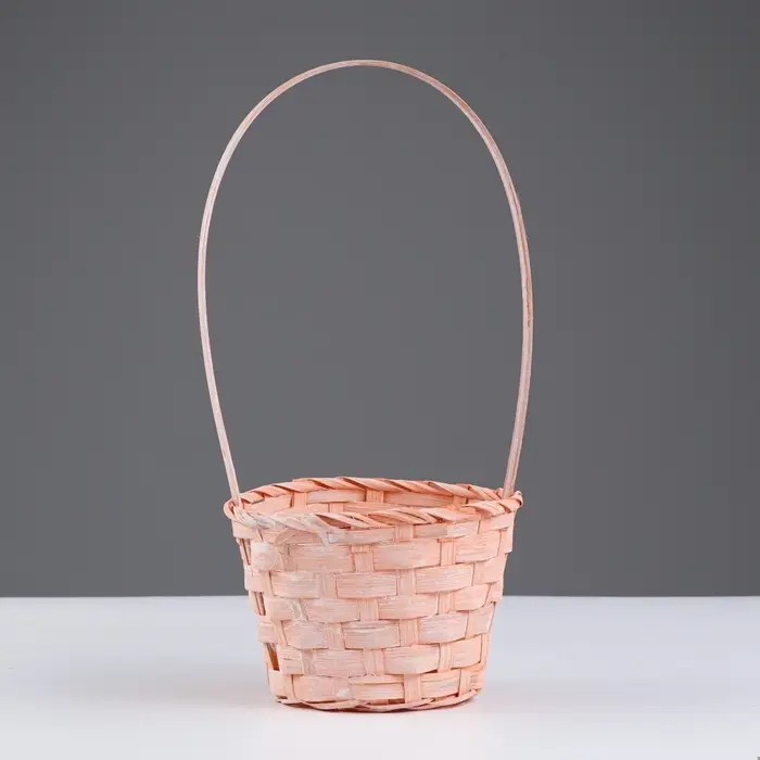 Корзина плетёная 13&times;9.5/28 см, персиковый, бамбук