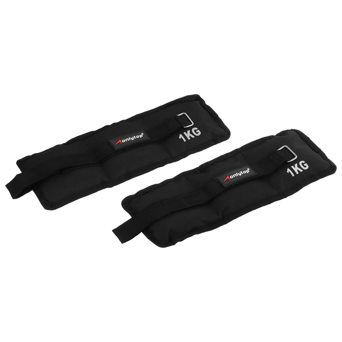 Утяжелители ONLYTOP, 2 шт. х 1 кг, цвет чёрный Утяжелители ONLYTOP, 2 шт. х 1 кг, цвет чёрный