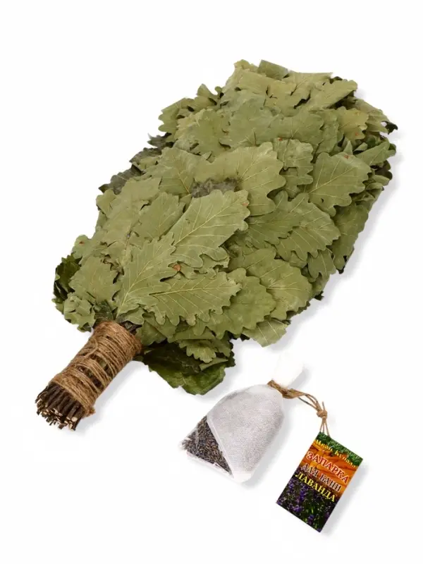 Веник для бани &laquo;Лавандовый прованс&raquo;, дубовый, с лавандой