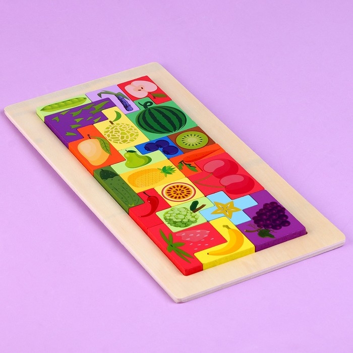 Пазл-тетрис «Фрукты», 30 × 15 × 1 см