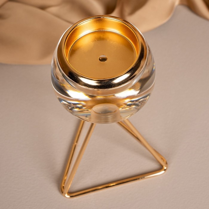 Подсвечник металл, стекло на 1 свечу «Изысканность» цвет золото 9.5 х 9.5 х 17 см Подсвечник металл, стекло на 1 свечу «Изысканность» цвет золото 9.5 х 9.5 х 17 см