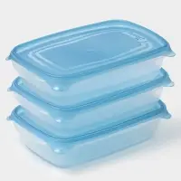 Набор контейнеров для хранения еды Darel plastic &laquo;Трио&raquo;, 3 шт., 700 мл, пластик, прозрачный, крышка МИКС