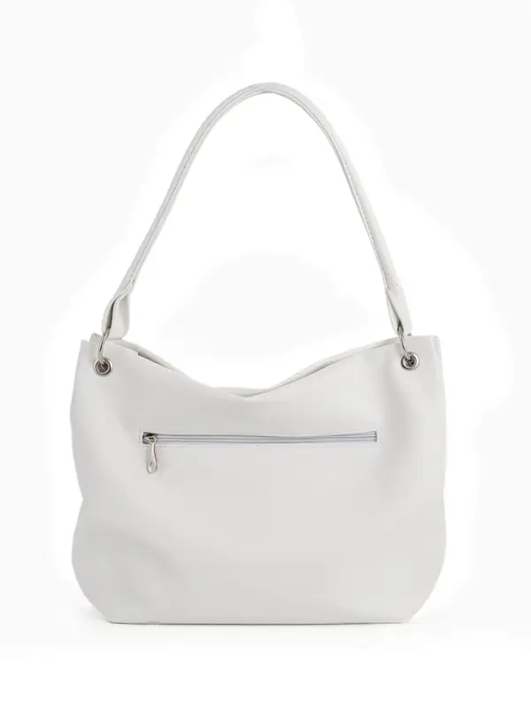 Сумка - мешок женская TEXTURA, на молнии, 36&times;10&times;28 см, белая