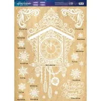 Наклейки на окна многоразовые &laquo;Новогодние часы&raquo;, 50&times;70 см