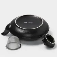 Чайник заварочный Magistro Black Swan, с ситом, 700 мл, керамика, чёрный