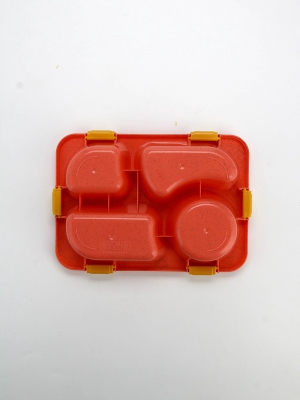 Ланч - бокс с 4 секциями «Еда!», 23 х 17 х 5,5 см, розовый