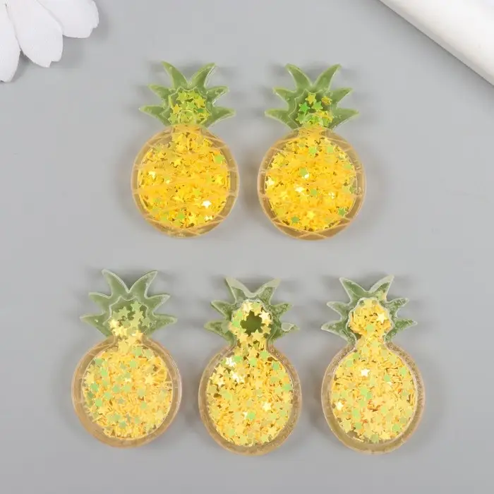 Шейкер для творчества акрил "Ананас" с глиттером  0,5х2,4х4 см