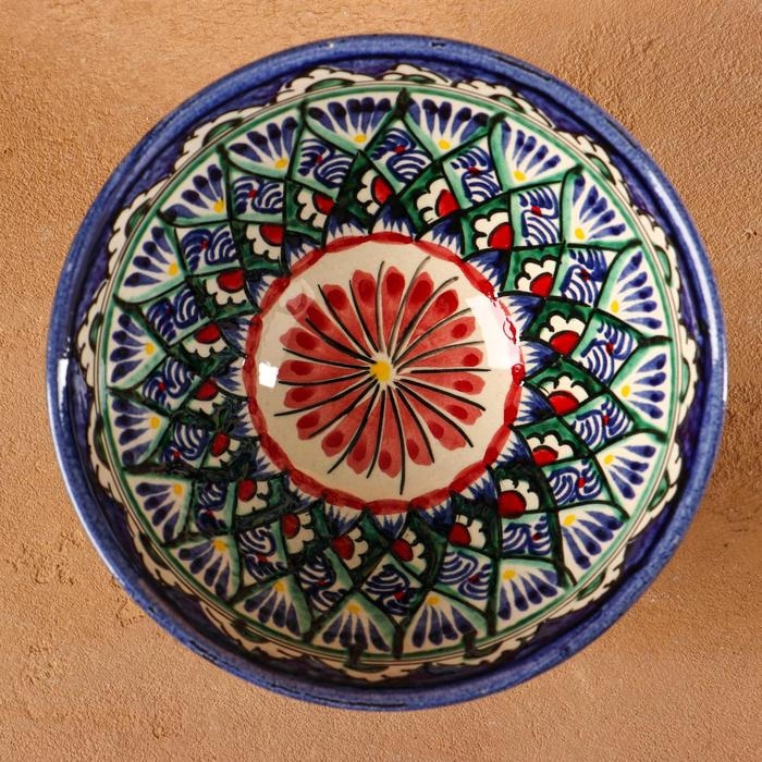 Коса Риштанская Керамика  Коса Риштанская Керамика "Цветы" 15 см, малая, синий