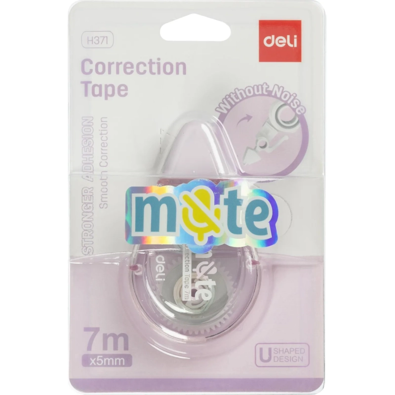 Корректирующая лента Deli MUTE, 5ммx7м, бесшумная, в асс,EH371