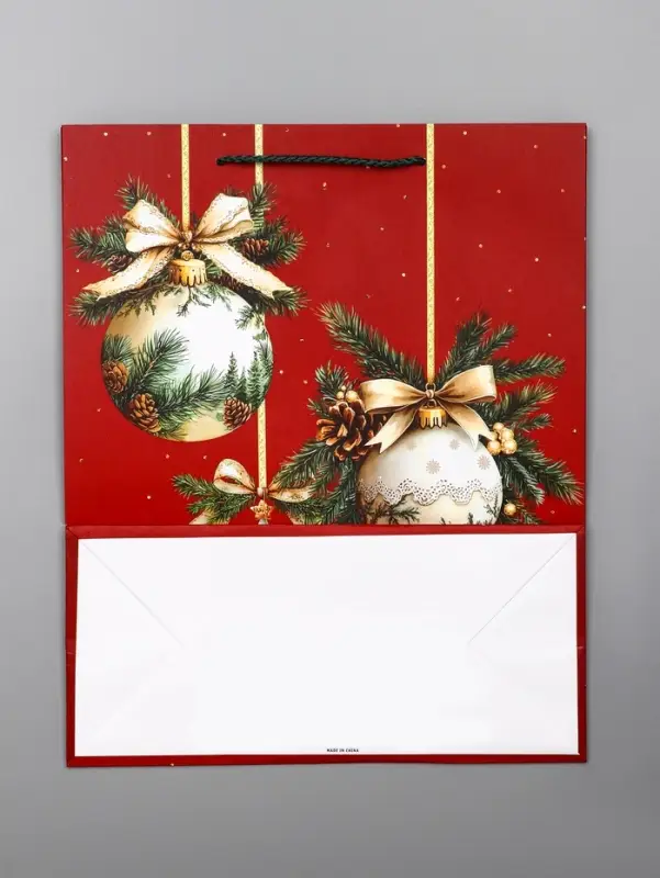 Пакет подарочный новогодний ламинированный, «Новогодние игрушки» , 26×12×32 см Пакет подарочный новогодний ламинированный, «Новогодние игрушки» , 26×12×32 см