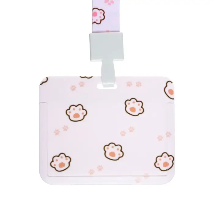 Бейдж горизонтальный Calligrata, &laquo;Лапки&raquo;, внешний размер 100&times;78 мм, внутренний размер 52&times;82 мм, на ленте-42 см, пластик