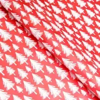 Бумага упаковочная новогодняя "Белый медвежонок", глянец, двусторонняя, 80 г/м2 , 50 х 70 см.