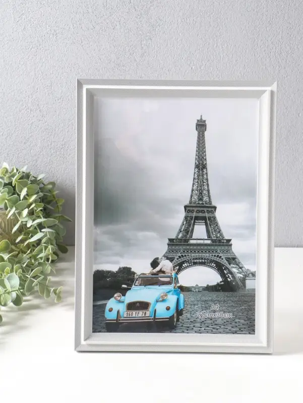 Фоторамка пластик формат А4 см "Остин" бело-серый 33,5х24,5х1,5 см