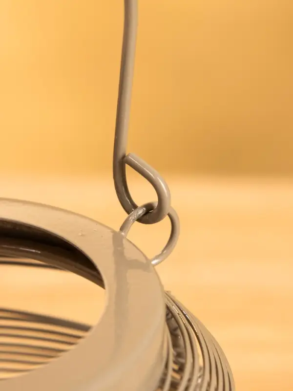 Подсвечник фонарь 14,5х14,5х13,5 см, для свечи 4 см. металл, цв. серый