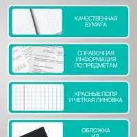 Предметная тетрадь по биологии Calligrata TOP &laquo;Журнал&raquo;, 48 листов, в клетку, со справочным материалом, картонная обложка